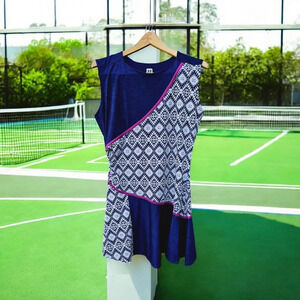 EleVen by Venus Williams Tennis Skater Dress Size L Ozone UPF 50 Pickleball